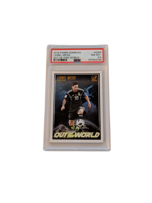 2018 Panini Donruss Lionel Messi Out of this World PSA Card