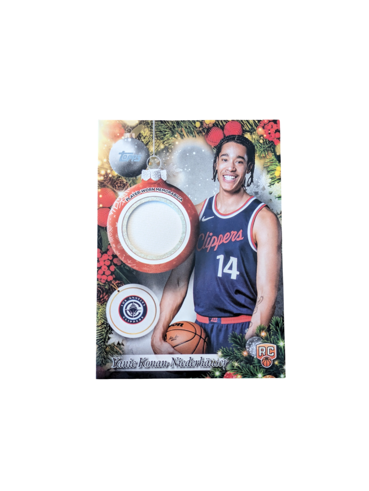 2025 Topps Player Relic Los Angeles Clippers Yanic Konan Niederhauser Rookie Jersey Patch card