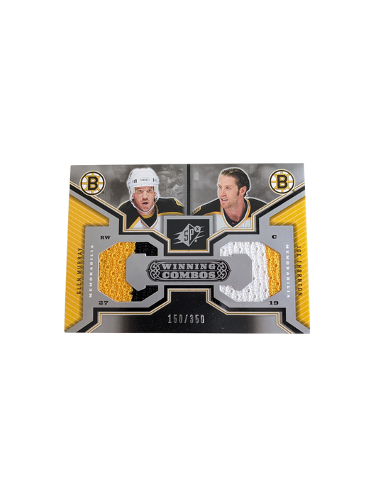 2005 Upper Deck SP Boston Bruins Glen Murray & Joe Thornton Double Patch card
