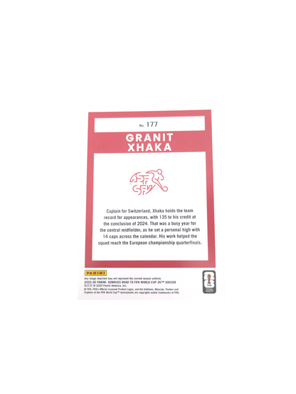 2025-26 Panini Donruss Road to World Cup Switzerland Granit Xhaka #177 card