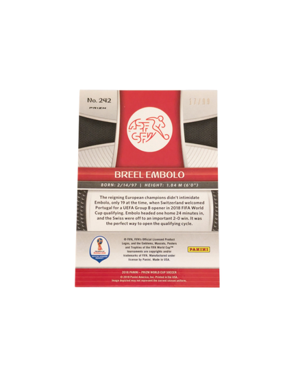 2018 Panini Prizm FIFA World Cup Russia Switzerland Breel Embolo #242 17/99 card