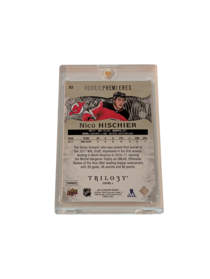 2017 Upper Deck Trilogy Jersey New Devils Nico Hischier Jersey /999 Patch card