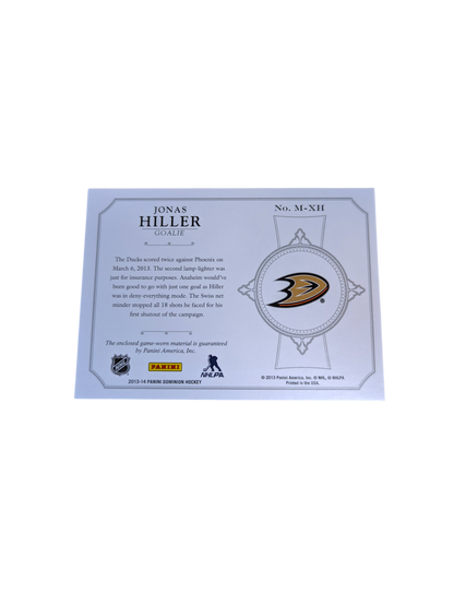 2013 Panini Mammoth Anaheim Ducks Jonas Hiller Patch 06/50 card