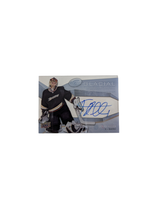 2008 Upper Deck Game ICE Jersey Anaheim Ducks Jonas Hiller Patch Auto card