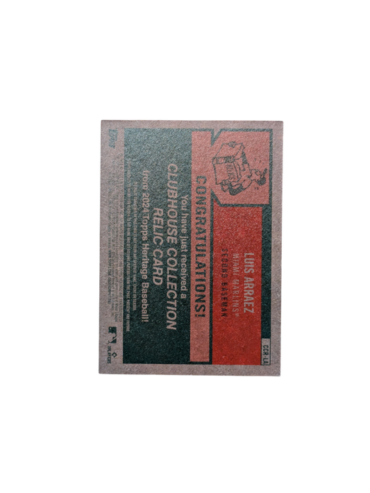 2024 Topps Clubhouse Collection Miami Marlins Luis Arraez Game Worn Patch card