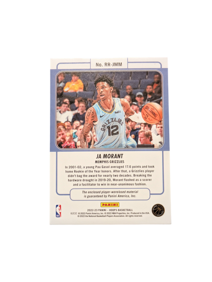 2022/23 Panini Rookie Remembrance Memphis Grizzlies Ja Morant Patch card