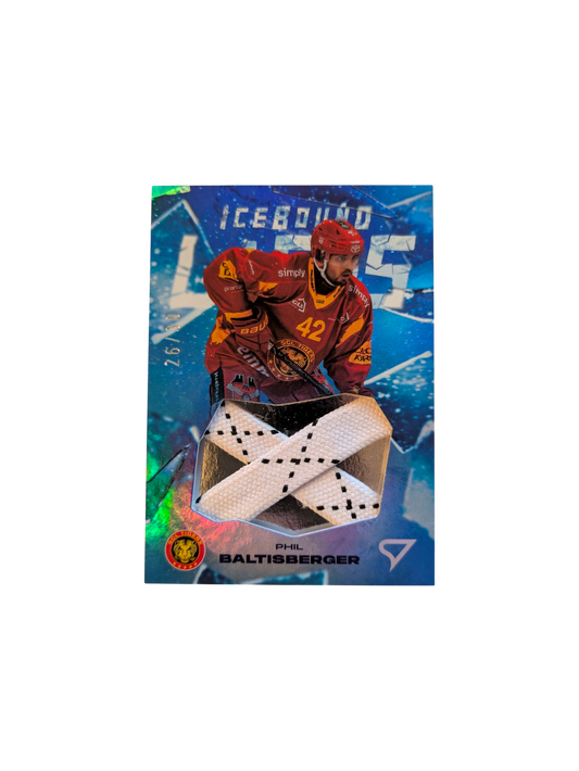 2025 SportZoo National League Series 2 Langnau Tigers IceBound Laces Phil Baltisberger 26/30 card
