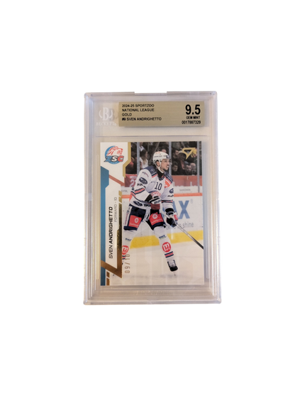 2024-25 SportZoo National League Sven Andrighetto #9 Gold 09/10 Beckett Card