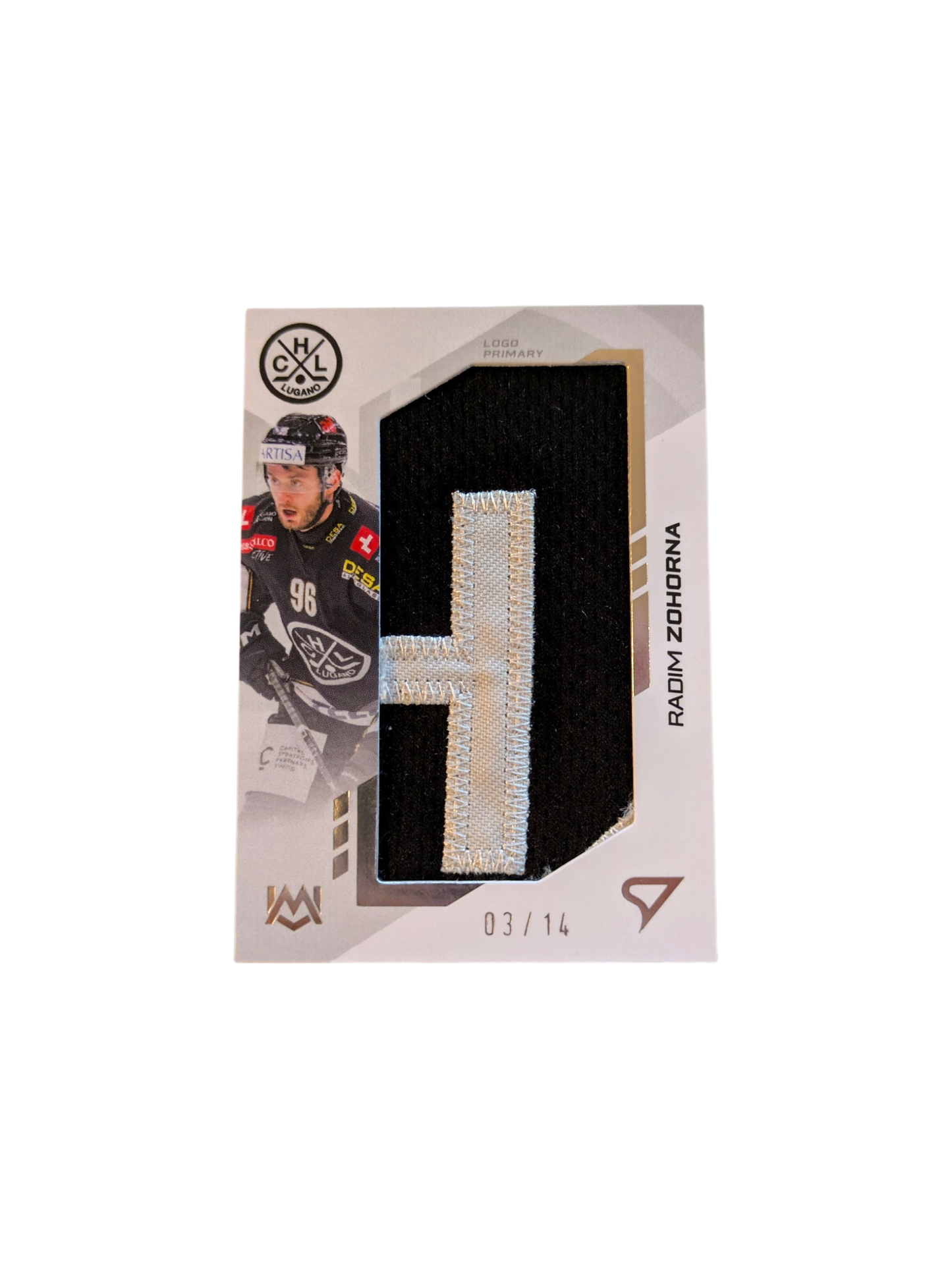 2024 SportZoo National League HC Lugano Radim Zohorna Logo Patch 03/14 card