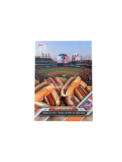 2024 Topps Now New York Mets Record Hot Dogs card